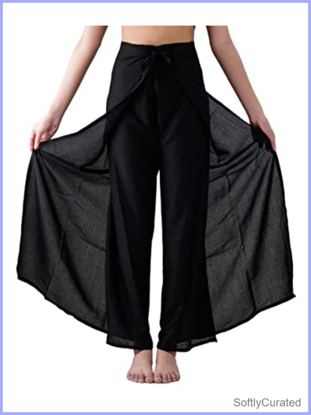 Rayon Palazzo Pants Wide Leg Wrap Waist Hippie Boho Yoga Beach